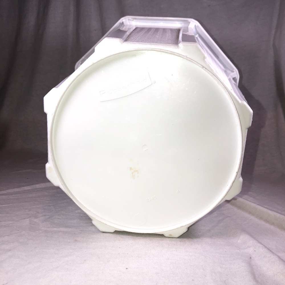 Rubbermaid Plastic Retro White Basketweave Trash Can Small Wastebasket Wicker - Picture 7 of 8